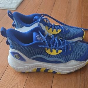 Under Armour Kids Blue and Yellow Sneakers